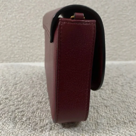 Authentic Pre-Owned Dior Medium Saddle Pouch with Chain Burgundy Goatskin - Picture 6 of 16